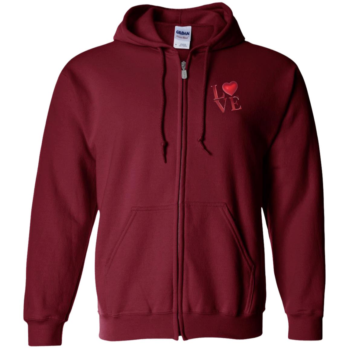 Love Zip Up Hooded Sweatshirt