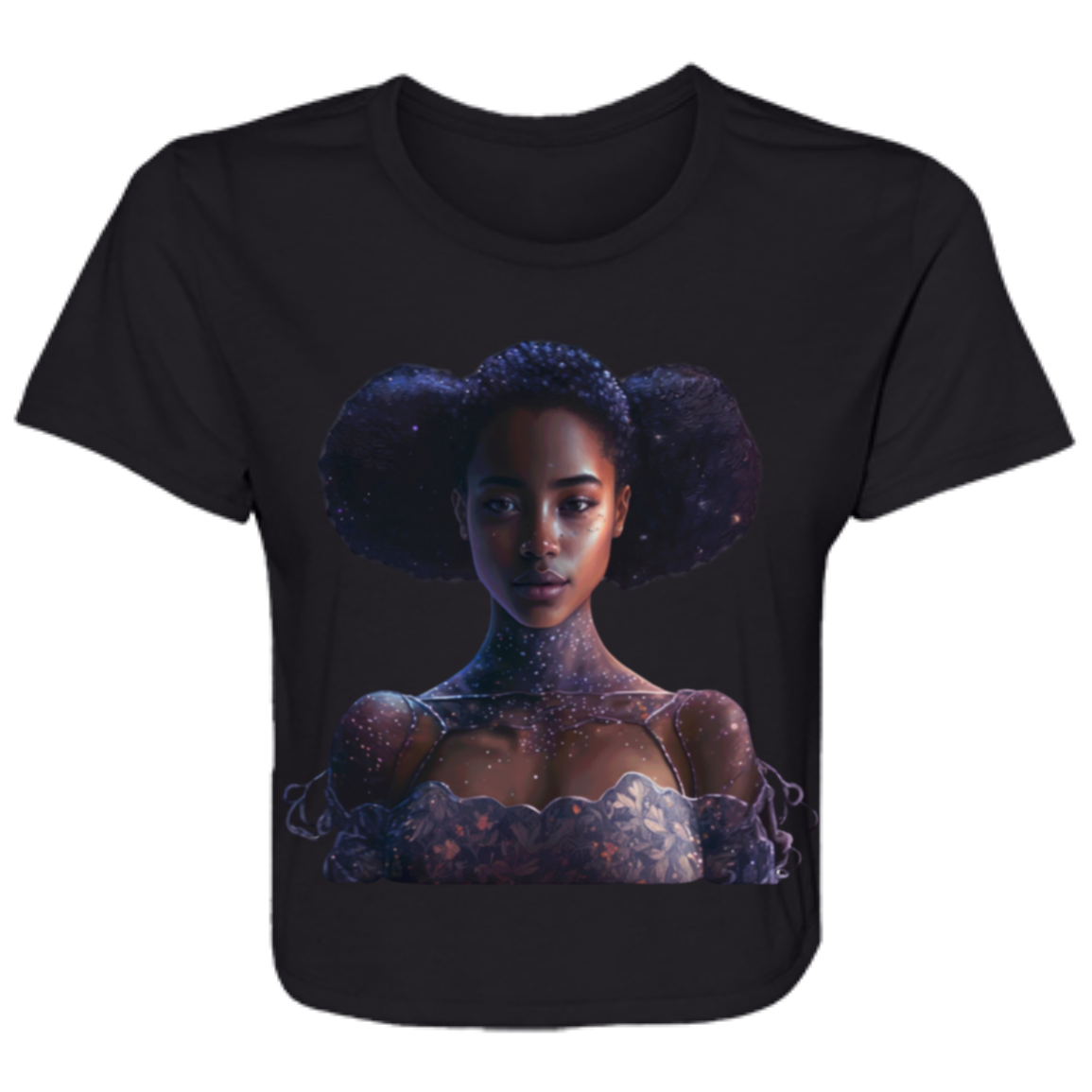 Galaxy Girl Ladies' Flowy Cropped Tee