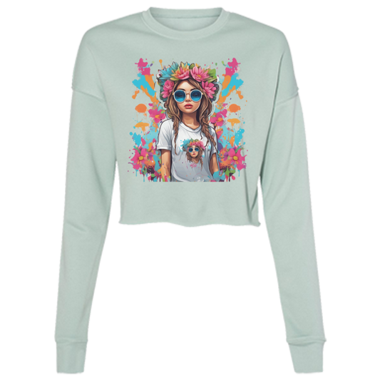 Paint and Party Ladies' Cropped Fleece Crew