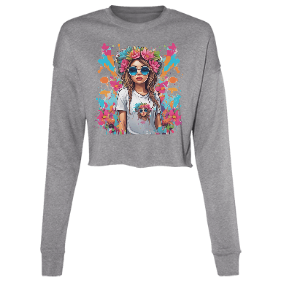 Paint and Party Ladies' Cropped Fleece Crew