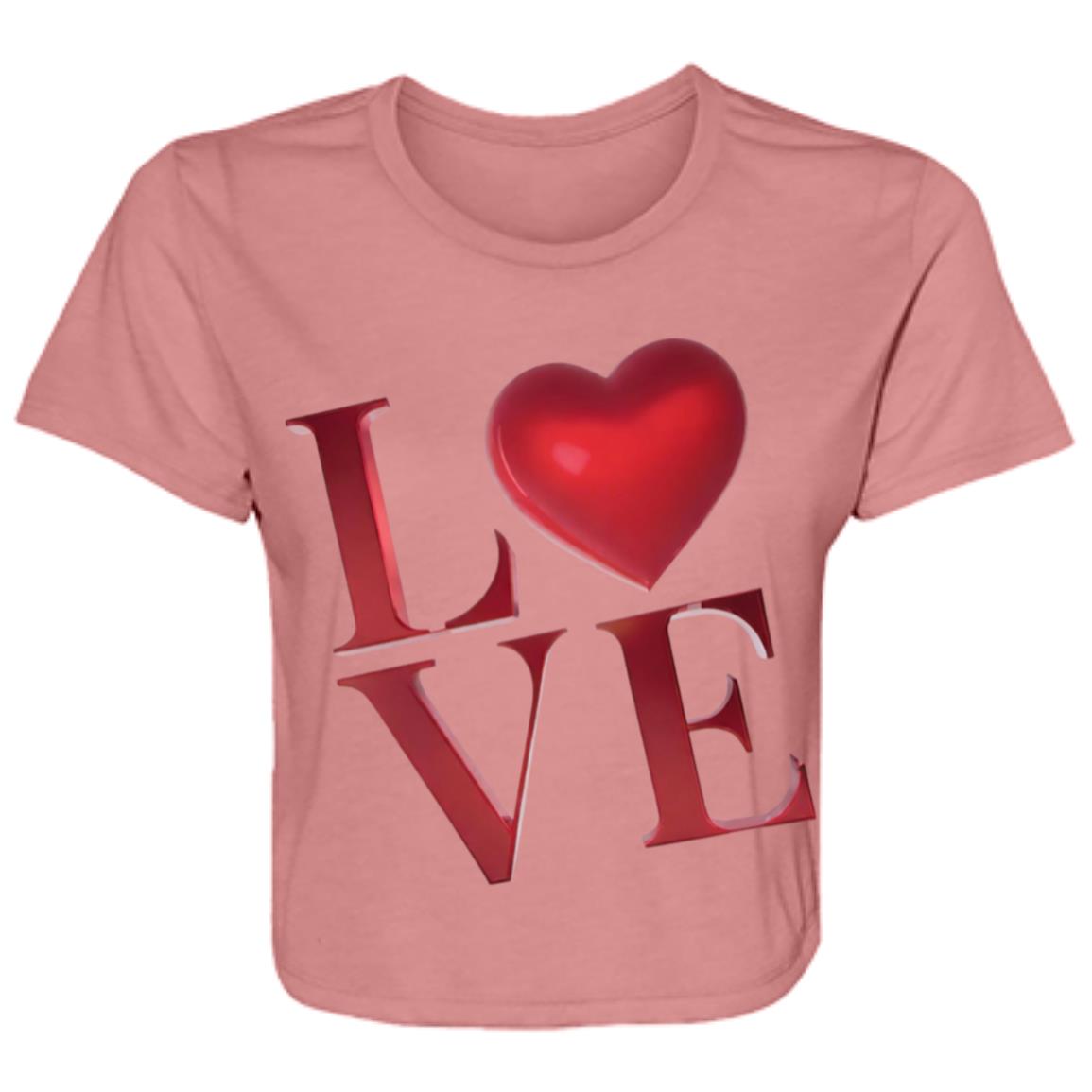 Love 2 Ladies' Flowy Cropped Tee