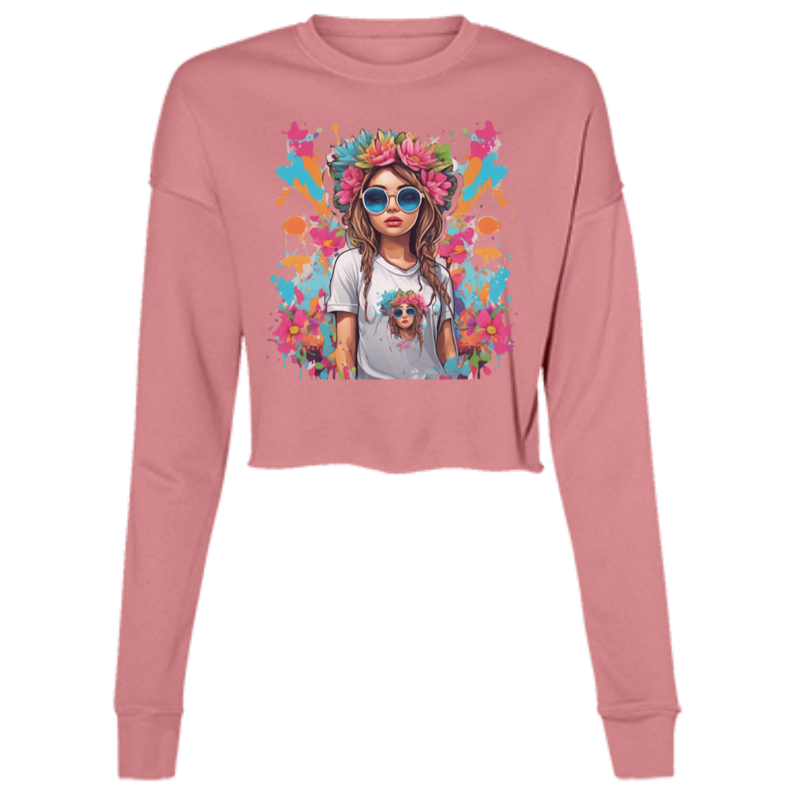 Paint and Party Ladies' Cropped Fleece Crew