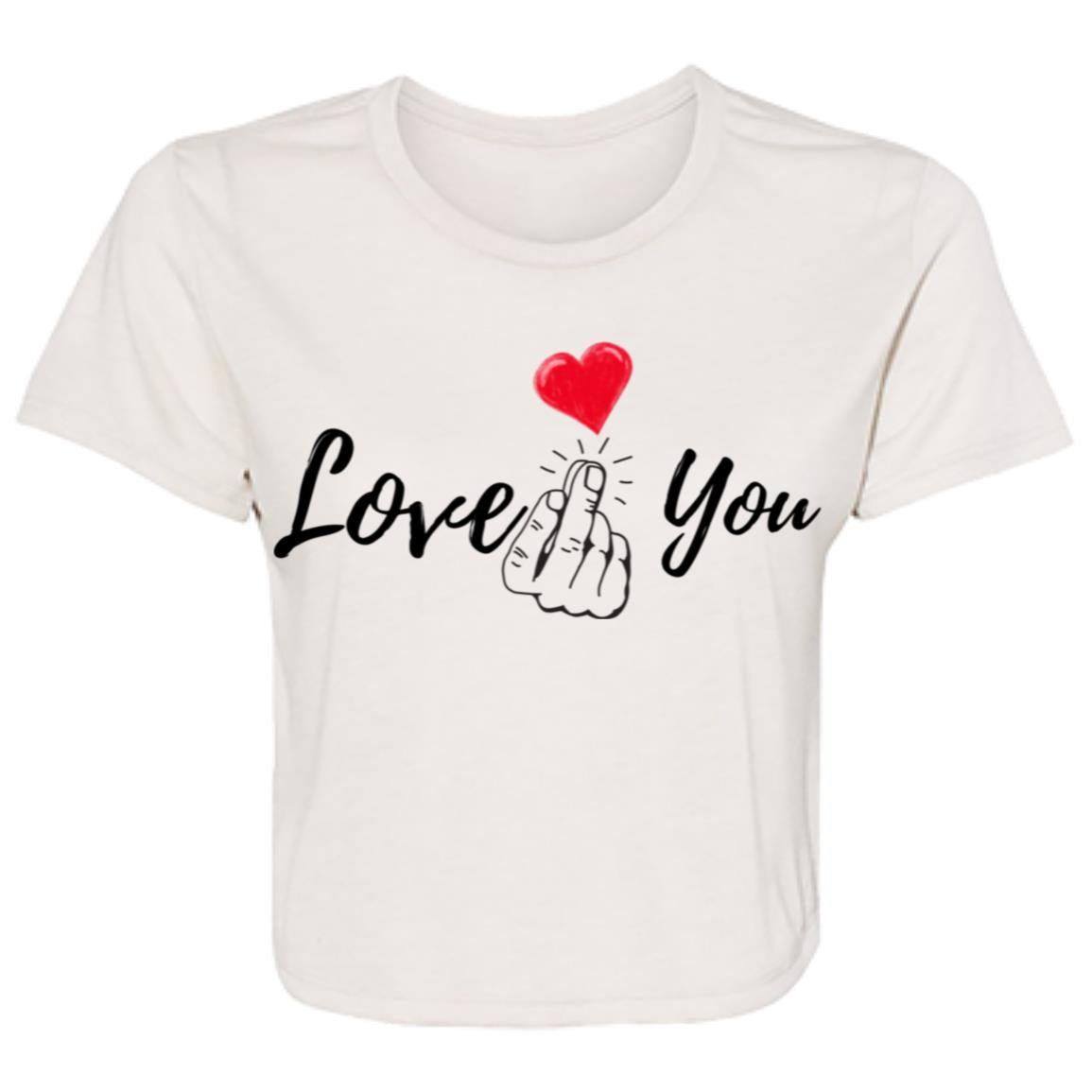 Love You Flowy Cropped Tee