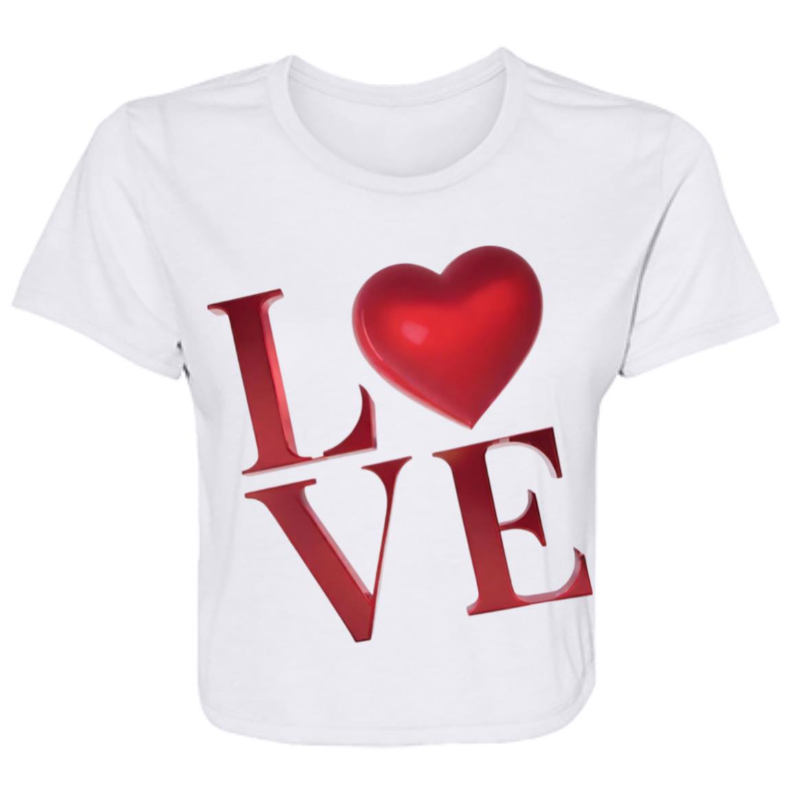 Love 2 Ladies' Flowy Cropped Tee