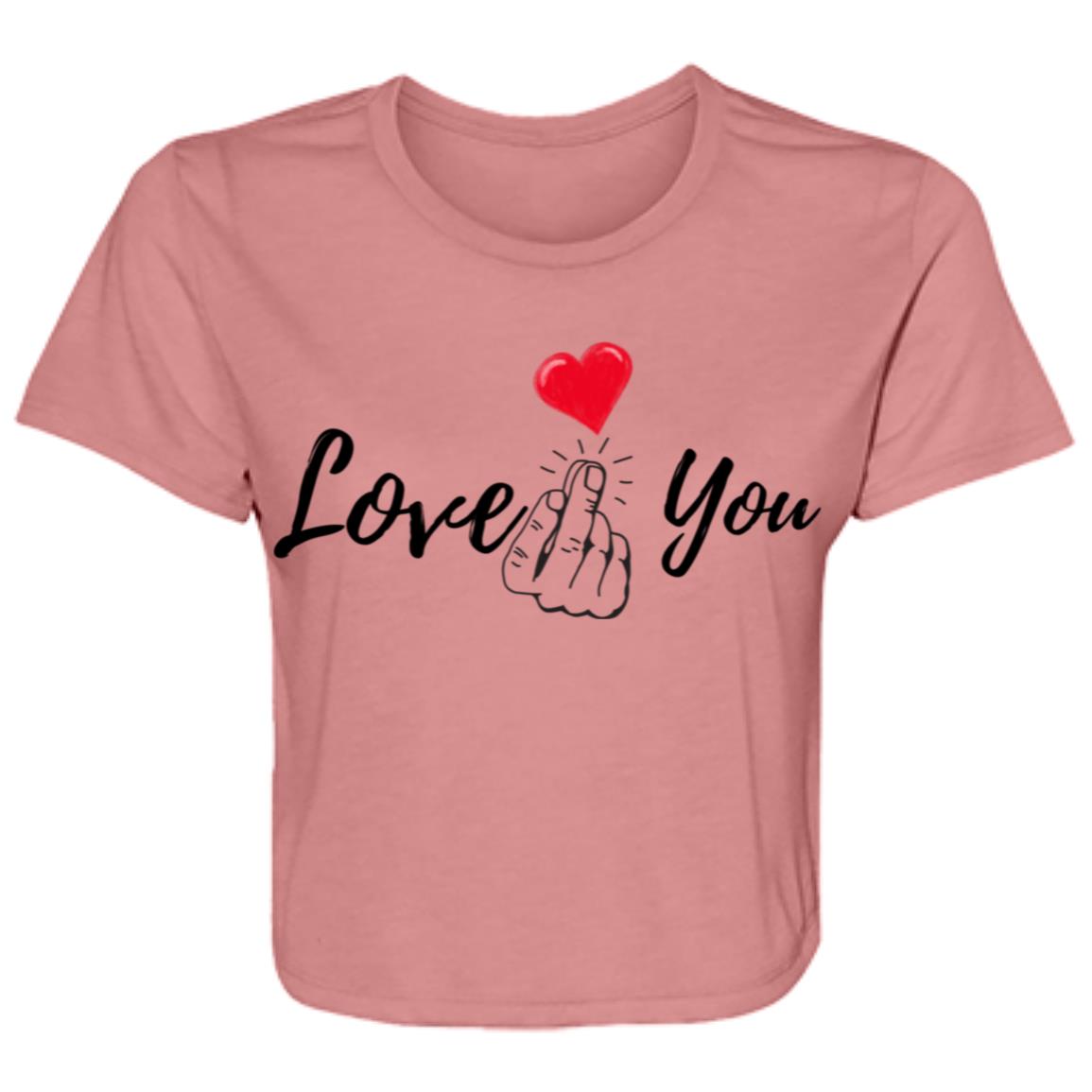 Love You Flowy Cropped Tee