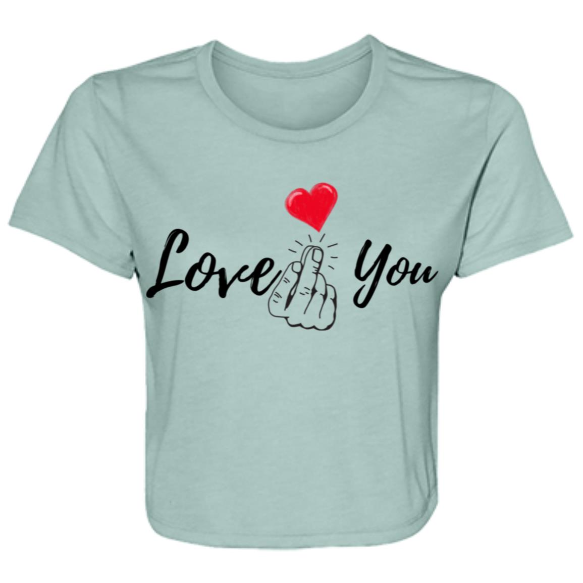 Love You Flowy Cropped Tee