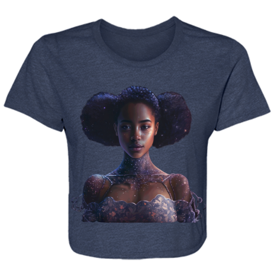 Galaxy Girl Ladies' Flowy Cropped Tee