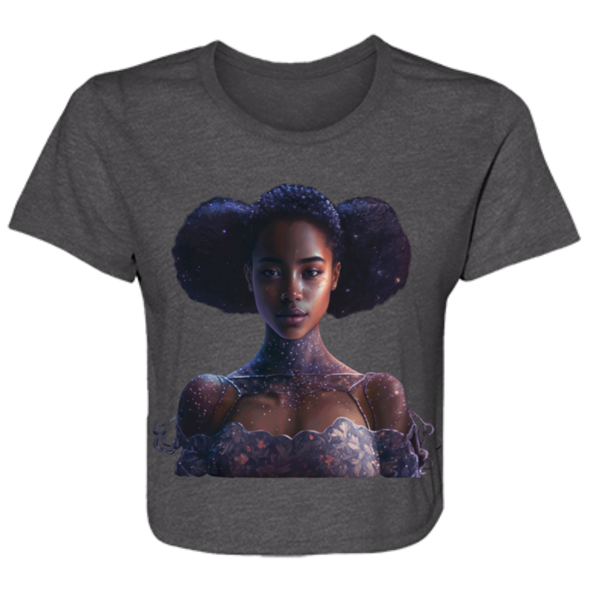 Galaxy Girl Ladies' Flowy Cropped Tee