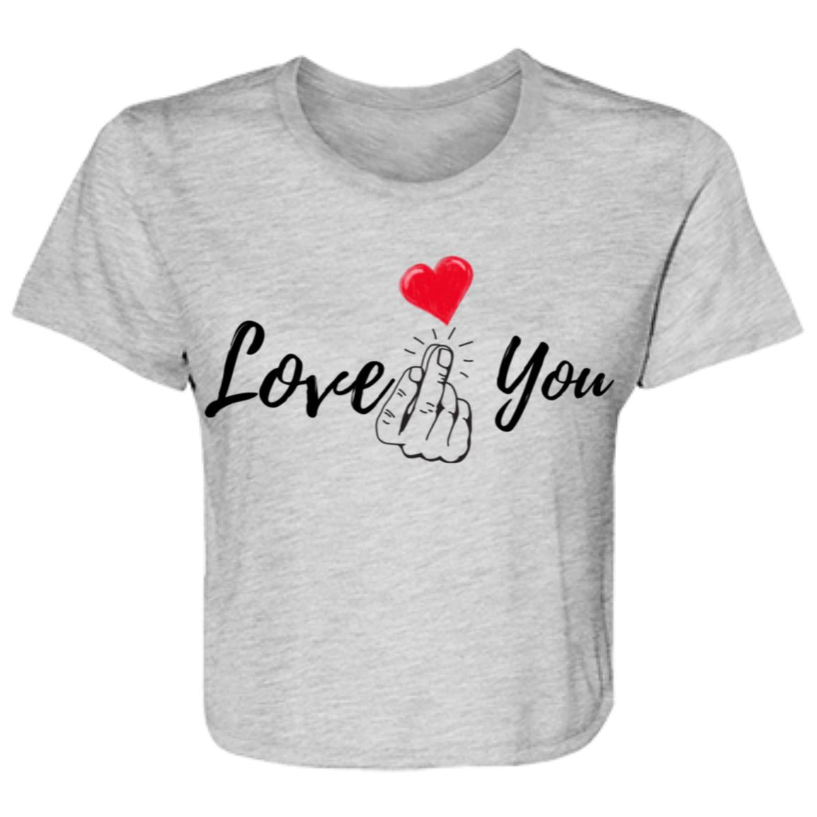 Love You Flowy Cropped Tee