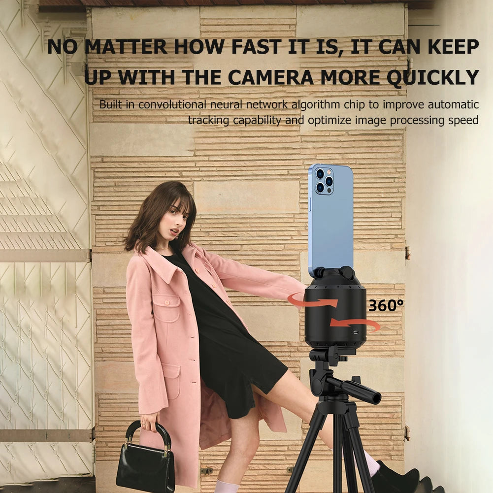 Intelligent Automatic Face Tracking Gimbal 360 Degree Rotation Portable Auto Tracking Tripod Phone Stabilizer for Live Streaming